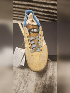 adidas Wales Bonner Trainer in Yellow with Light Blue Lining
